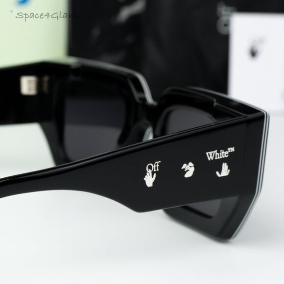 Off-White Men Sunglasses Black Grey Square OERI048 FRANCISCO 1007 NEW AUTHENTIC - Picture 6 of 10